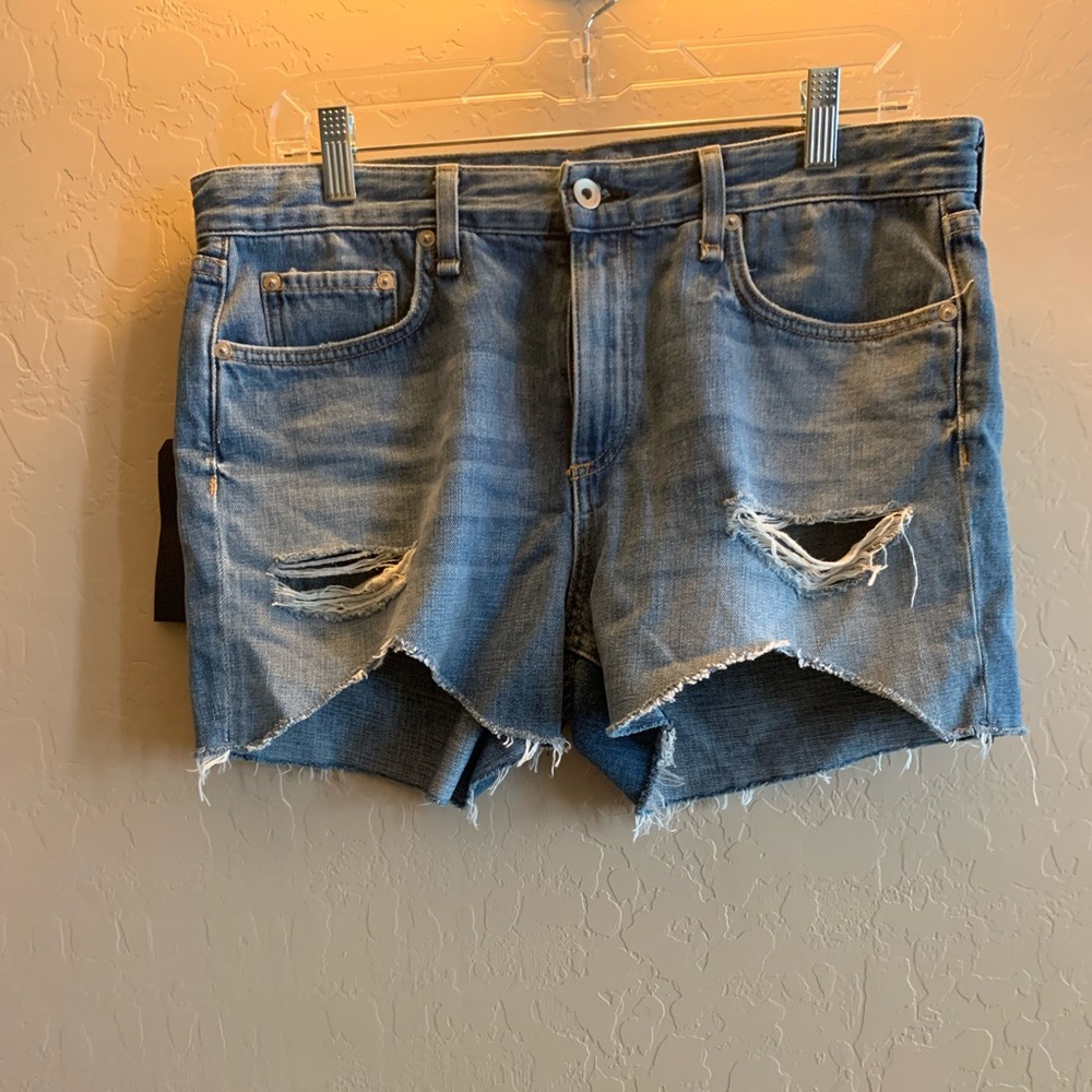 rag & bone Distressed Blue Denim Jean Shorts